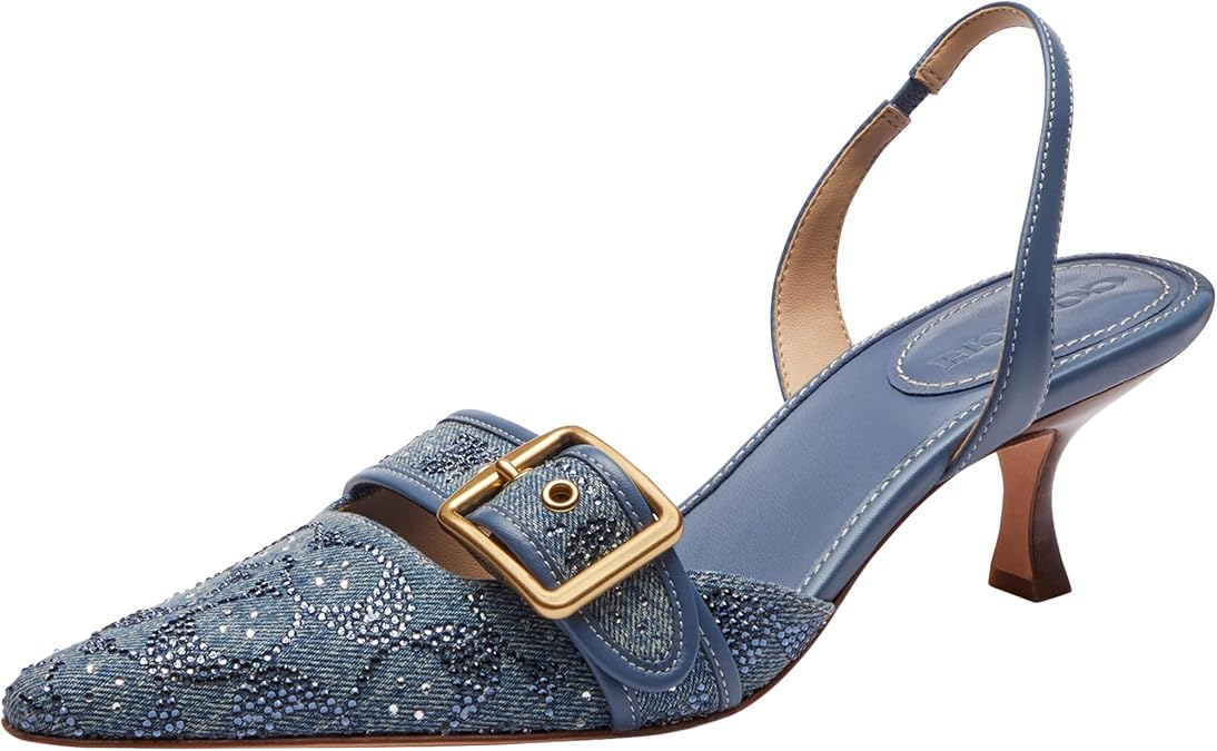 Coach Women's Margot Loved Denim Slingback Heels