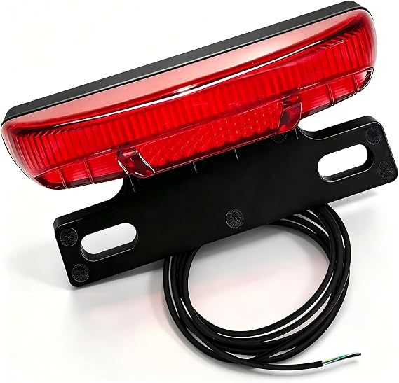 Electric Bicycle Tail Light, E-Bike Tail Lamp, 36-60V High Brightness Bike Rear Light, Safety Warning Light for Bicycle Accessories Night Riding Brake Lamp
