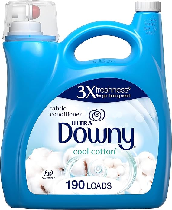 Downy Cool Cotton Liquid Fabric Conditioner (Fabric Softener), 164 Fl Oz, 190 Loads