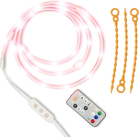 Power Practical 10 FT LED Color Rope Lights, Outdoor Waterproof LED String Light W/Remote Control, 15 Dimmable Color-Changing Options Luminoodle, for Outdoor Camping, Hiking, Bedroom Use
