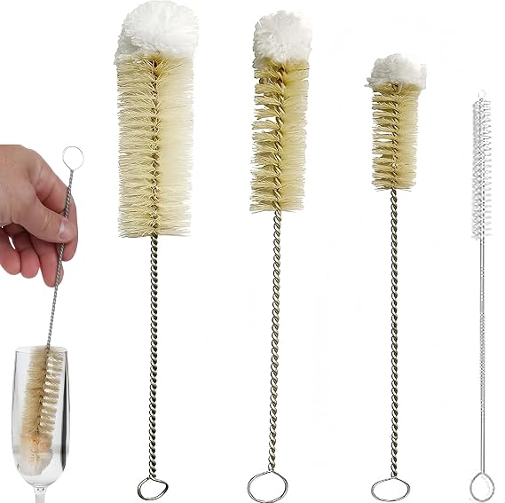 Narrow Bottle Brush Set Small Bottle Brushes Thin Long Handle Bottle Brush