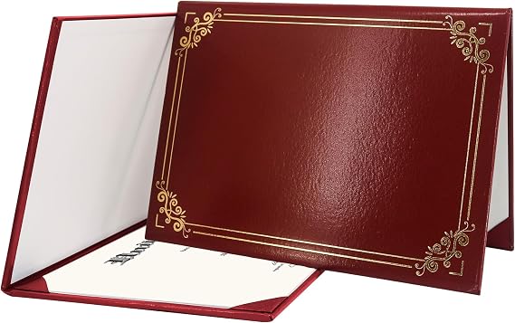 GraduationMall Diploma Cover Certificate Holder with Gold Foil Border for A4 Award Paper Classic Smooth Maroon