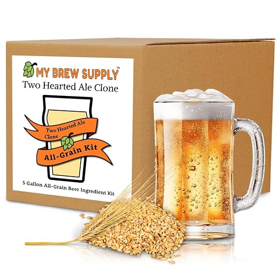 My Brew Supply's Two Hearted IPA (a Citrus-Forward American IPA) All-Grain kit | 2-Row Malt | Pale Ale Malt | Caramel 40L | Centennial Pellet Hops | American Ale Yeast | 5 Gallon Advanced All Grain Home Brewing