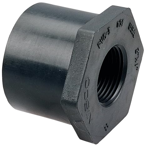 NIBCO Fig No U4518-3, 1 in. x 1/2 in. PVC Flush Spigot x Thread Reducer Bushing Spigot x FPT, PVC Schedule 80, Socket Weld