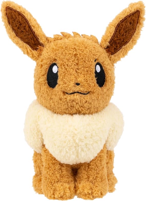 Pokemon Cuddly Eevee Plush - 8-Inch Soft Shaggy Plush with Authentic Details