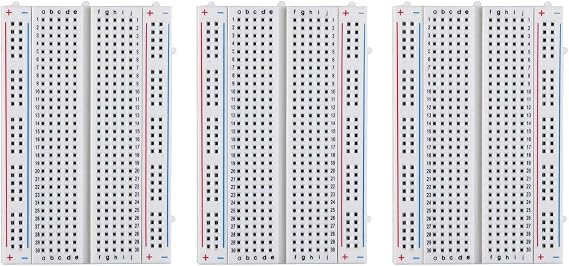 ELEGOO 3PCS 400 tie Points breadboard, 4 Power Rails for Jumper Wire
