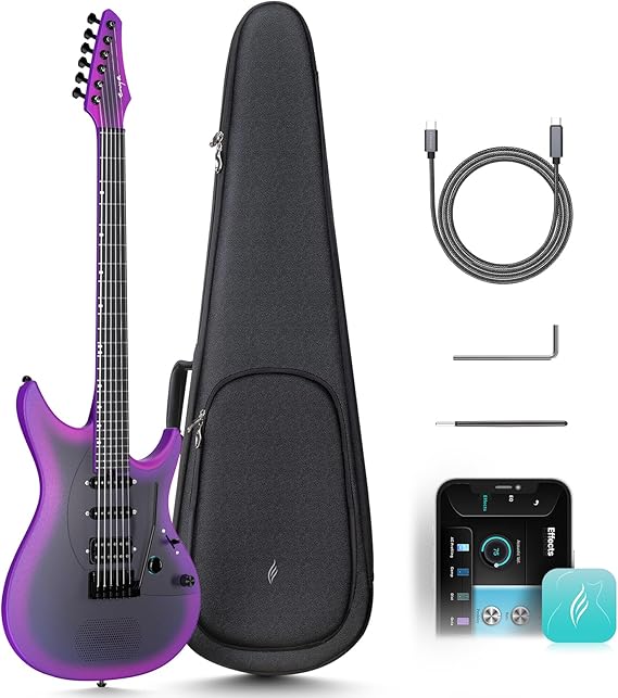 Enya Inspire Smart Electric Guitar, 39" Carbon Fiber, Built-in 15W Speaker