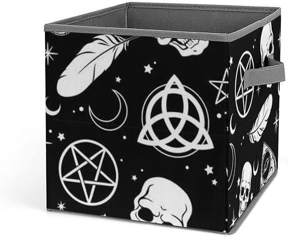 Goth Raven Crow Skull Moon Star Gothic Witch Magic Spirit Board Large Capacity Foldable Storage Box, Clothing Storage Box