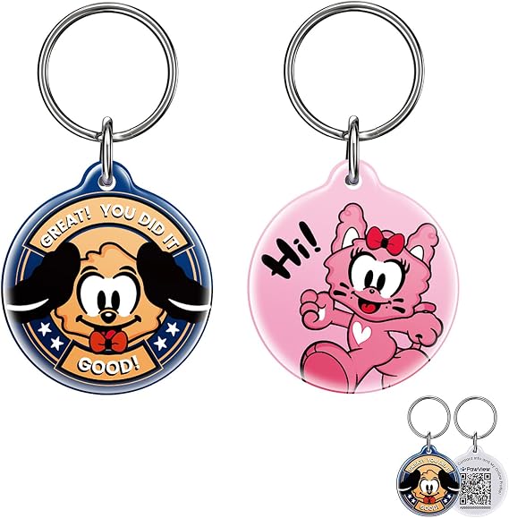 2 Pack QR Code Pet ID Tags for Dogs & Cats, Personalized Dog Tags