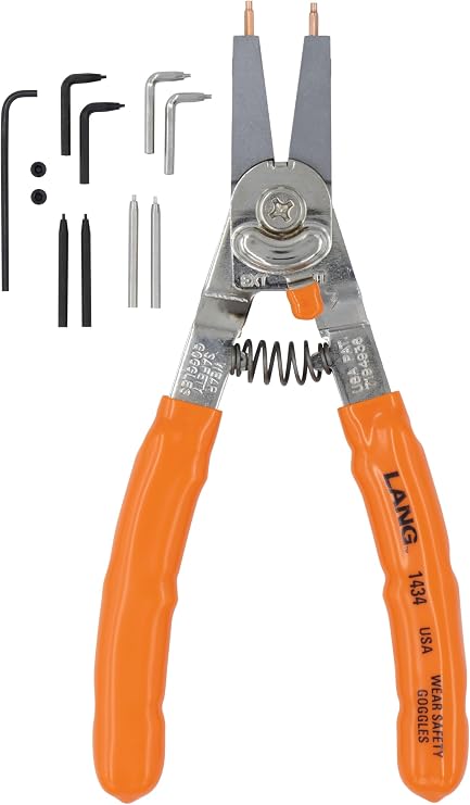 A & E Hand Tools Lang Tools 1434 Internal/External Quick Switch Retaining Ring Pliers and Tip Kit