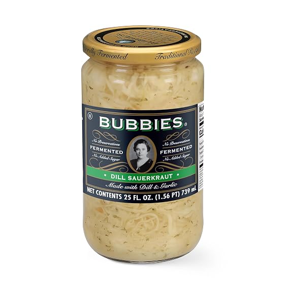 Bubbies Dill Sauerkraut 25 oz Glass Jar
