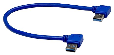 30cm USB 3.0 A Male 90 Degree Right Angle to Male Left Angled Extension Cable