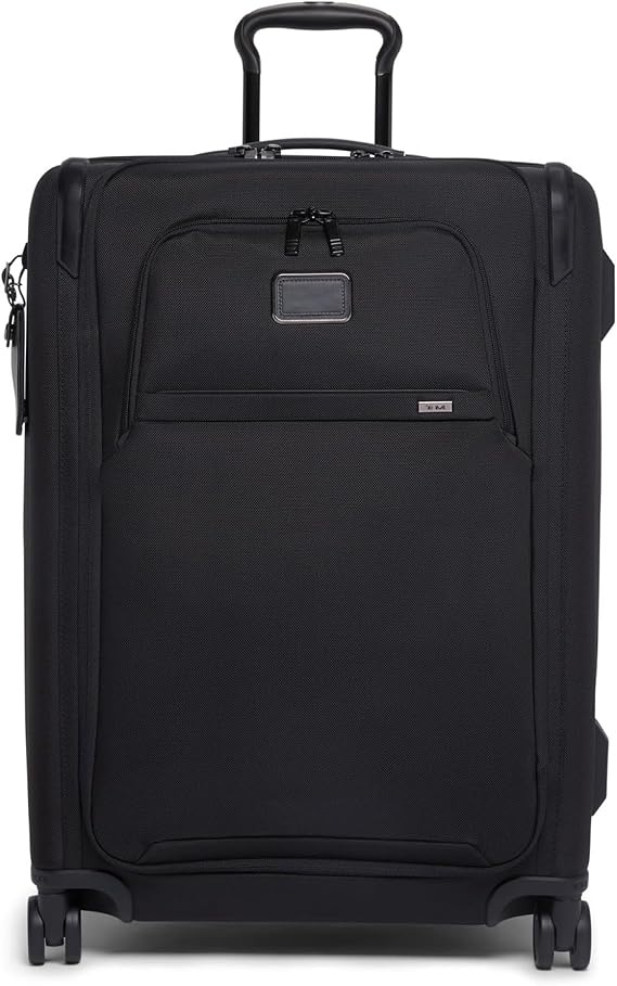 TUMI - Alpha Medium Dual Access Expandable 4-Wheeled Checked Luggage - Zipper Expansion - Durable Ballistic Nylon - Medium Capacity Suitcase with TSA Lock - Black