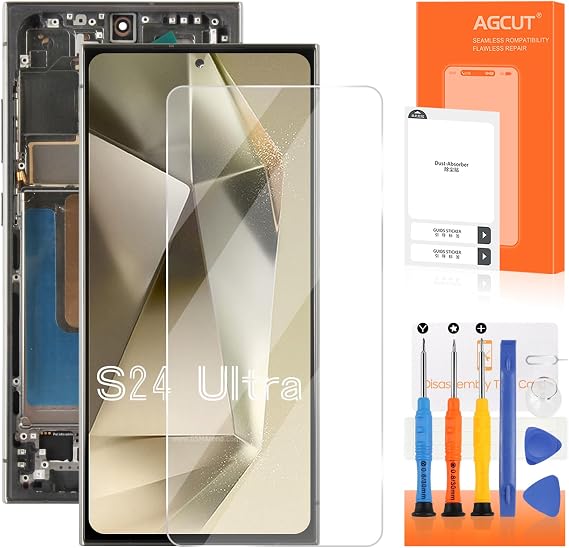 OLED for Samsung Galaxy S24 Ultra Screen Replacement for Samsung S24 Ultra LCD Display S928B SM-S928U LCD Digitizer Touch Assembly Black with Frame(with Fingerprint)