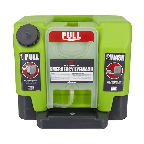 Radians 12 Gallon Emergency Eye Wash Station with 15-Minute Flow, Green