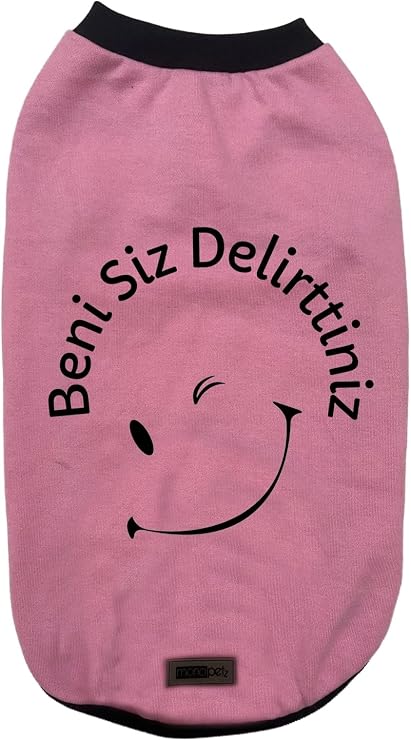 Yeni Sezon Köpek ve Kedi Kıyafeti - Pembe Beni Siz Delirttiniz L Beden