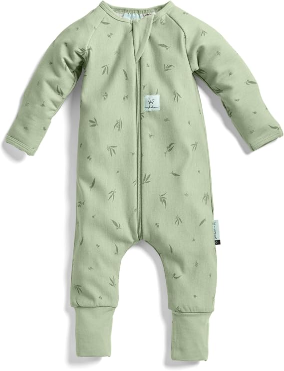 ergoPouch Long Sleeve Romper Slim-Fit Baby Pajamas & Sleep Layer with Front Zip, Breathable & Durable for Sleep