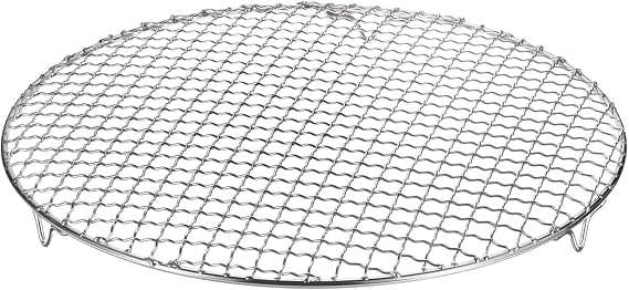 M METERXITY Cooling Rack, 13" Round Stainless Steel Baking Rack with 20mm Legs for BBQ/Cooking/Roasting/Grilling/Steaming/Drying, Wire Cooling Rack for Baking [Silver]