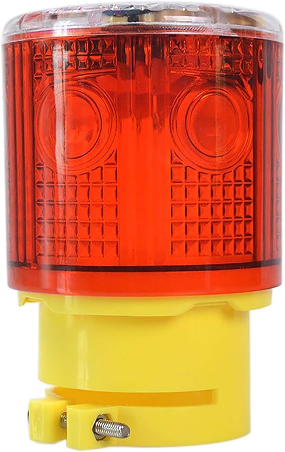 Solar Strobe Warning Light - Bright 360 Degree Solar Emergency Strobe Warning Lights, Waterproof LED Safety Light Outdoor, Road Construction Traffic Flashing Lamp (Red)