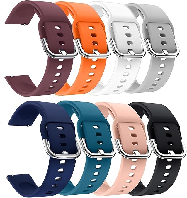8-Pack Silicone Bands for COROS PACE 4/3/2/APEX 2 PRO/Pro/APEX PRO/APEX 4 42mm Watch Band, Soft Comfortable Sport Replacement Straps for COROS PACE 4 Smartwatch Men and Women