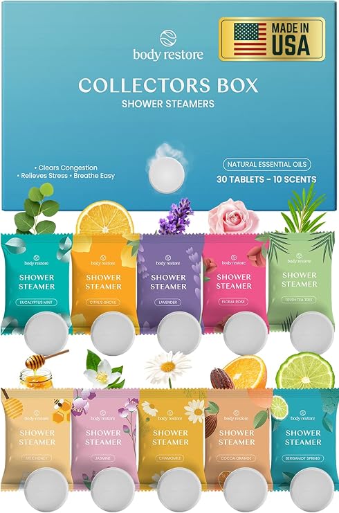 BodyRestore Shower Steamers Aromatherapy, Gifts for Women, Variety 30 Pack