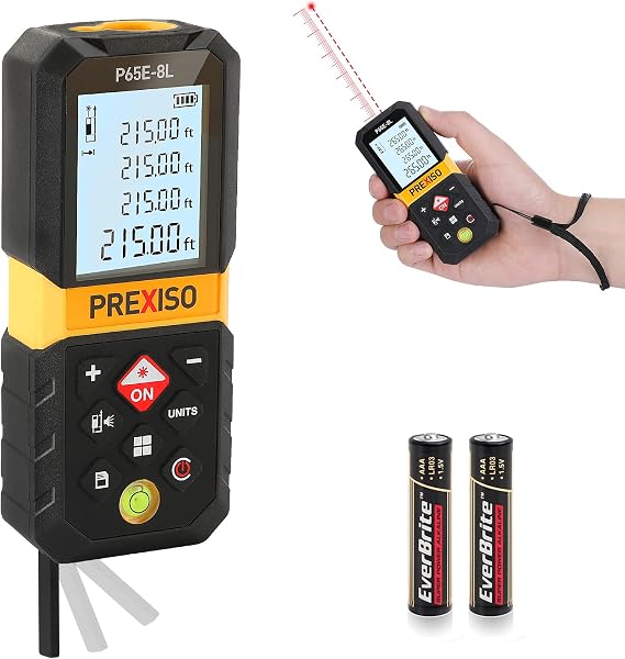 PREXISO Laser Measure, 215Ft Laser Measurement Tool with Diagonal Measuring