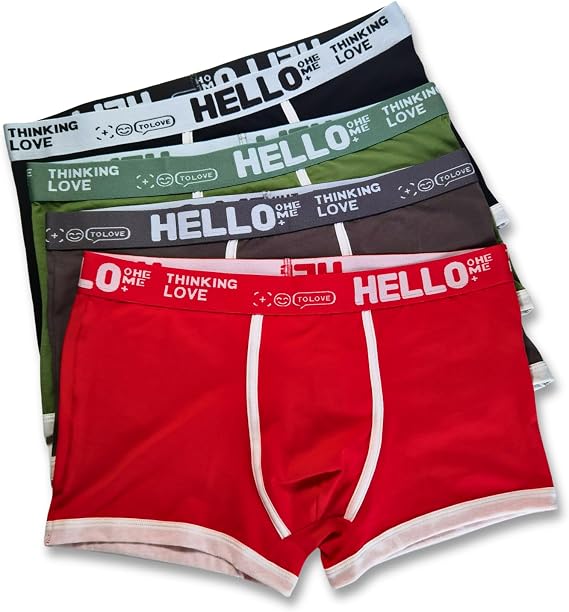 Men's Boxer Briefs 4-Pack, Cotton Underwear Set for Men, Breathable Moisture-Wicking Comfortable Boxer Brief Multipack