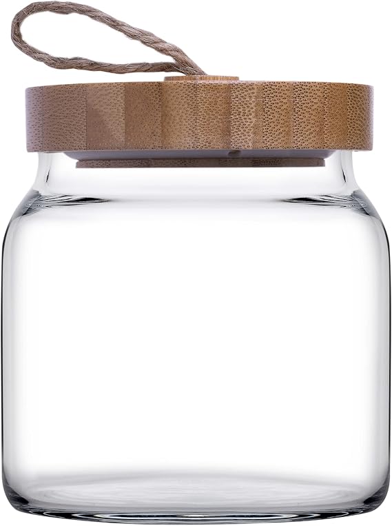 Paşabahçe 43573S00 Woody Wooden Lid Jar 575 cc Transparent