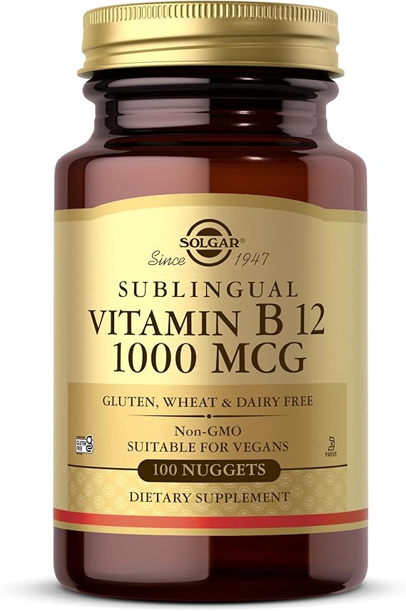 Solgar Vitamin B12 1000 mcg, 100 Nuggets, Energy Production Red Blood Cells