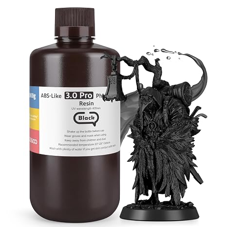 ELEGOO ABS-Like Resin 3.0 Pro, 3D Printer Resin Black 1000G