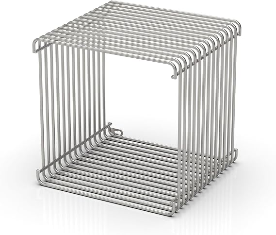 Chrome Side Table, Metal Stainless Steel Side Table with Mirror Finish for Living Room Bedroom, Small Space-Saving Nightstand with Storage Shelf, Square Accent Table for Couch Office