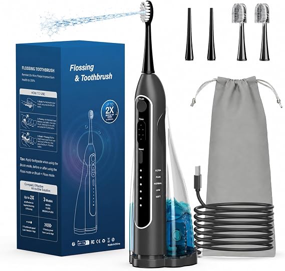 Portable Water Flosser for Teeth Electric Toothbrush with Water Flosser