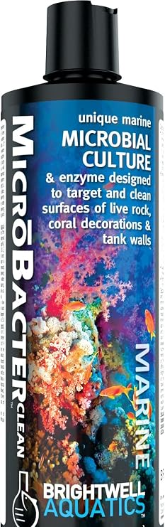 Brightwell Aquatics MicroBacter Clean Marine Aquarium Cleaner Aid, 250 ml