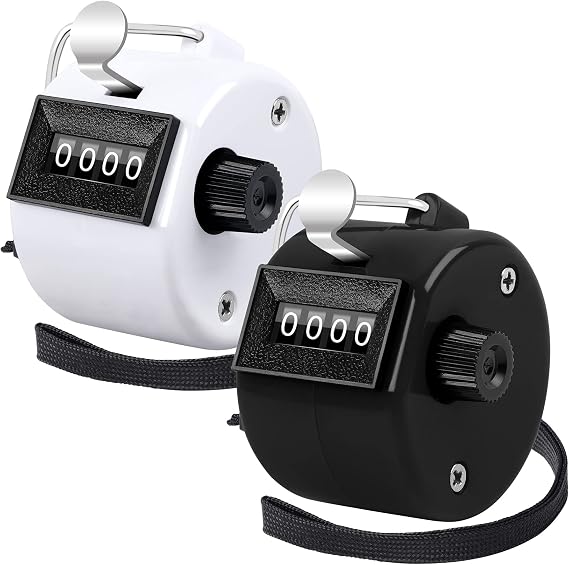 FEBSNOW 2 Pack Tally Counter Clicker 4 Digit Number for School Event