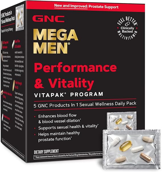 GNC Mega Men Performance & Vitality Vitapak Program V2, 30 Ct, 30 Servings