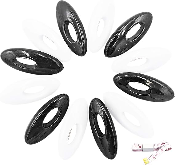 50 PCS Scarf Safety Pins, Plastic Cover Pins Oval Safety Pin for Safety Locking Clothes Brooch Pins Scarf Clips (Black and White)