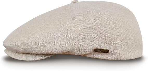 Sterkowski Swede Cap | 100% Linen Flat Cap For Men and Women | Super Airy 5 Panels Summer Cap without Lining
