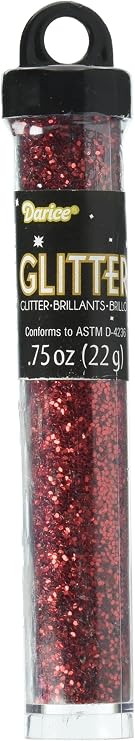 Darice Glitter Tube, .75 oz, Red