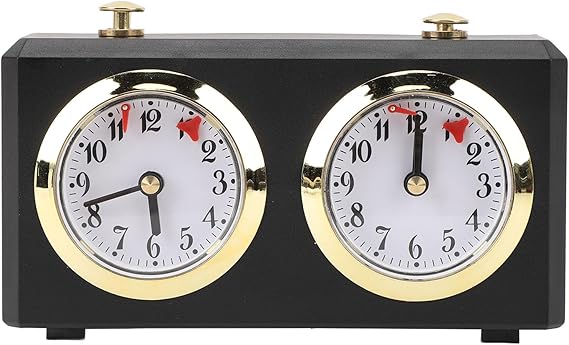 Chess Clock, Analog Timer Wind Up Mechanical Chess Clock with Large Easy to Read Dials Chess Clock Timer Count Up Count Down Timer for Board Game International Chess, No Battery