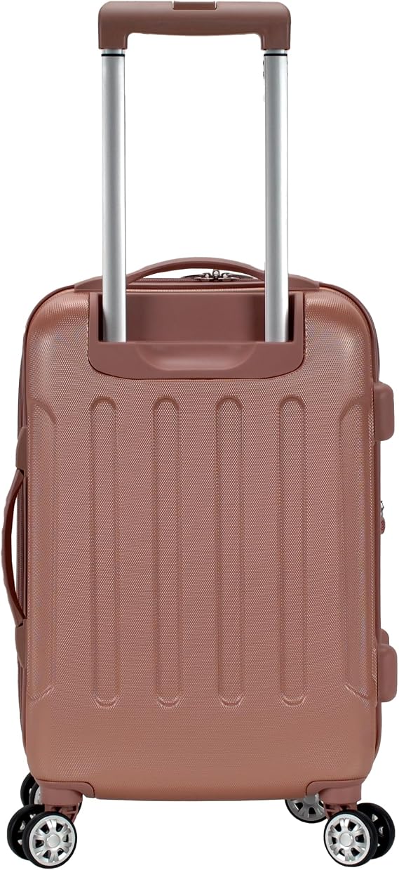 Rockland London Hardside Spinner Wheel Luggage, Carry-On 20", Rose Gold
