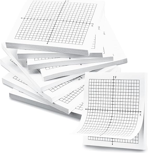 Sabary 8 Pack Graph Paper Sticky Notes Bulk Grid Pad Paper,1 Style,White | 400 Sheets 3 x 3 in, Lined Mini Graph Pads, Adhesive Grid Sticky Notes for Office School, Math Supplies