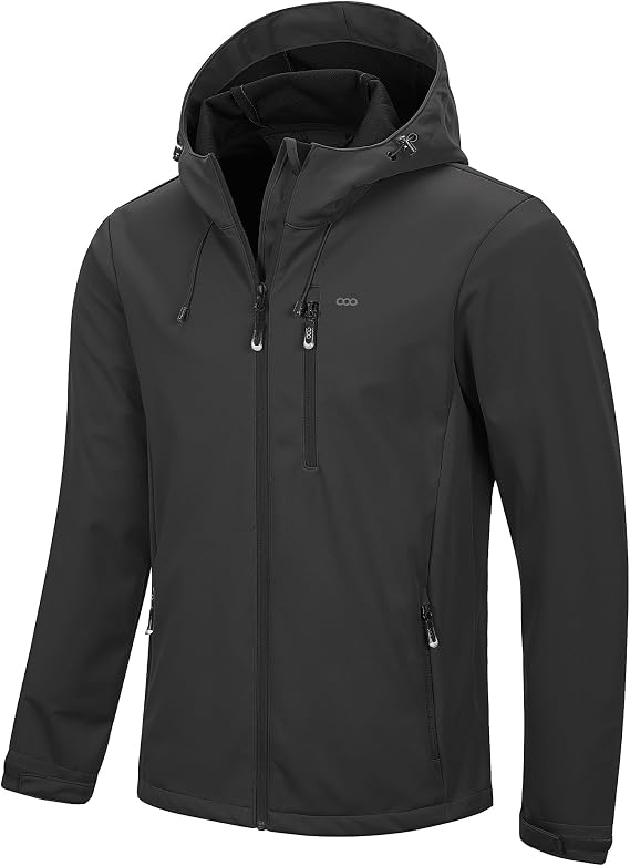 33,000ft Men's Softshell Jacket Hooded Waterproof Windbreaker Rain Jacket