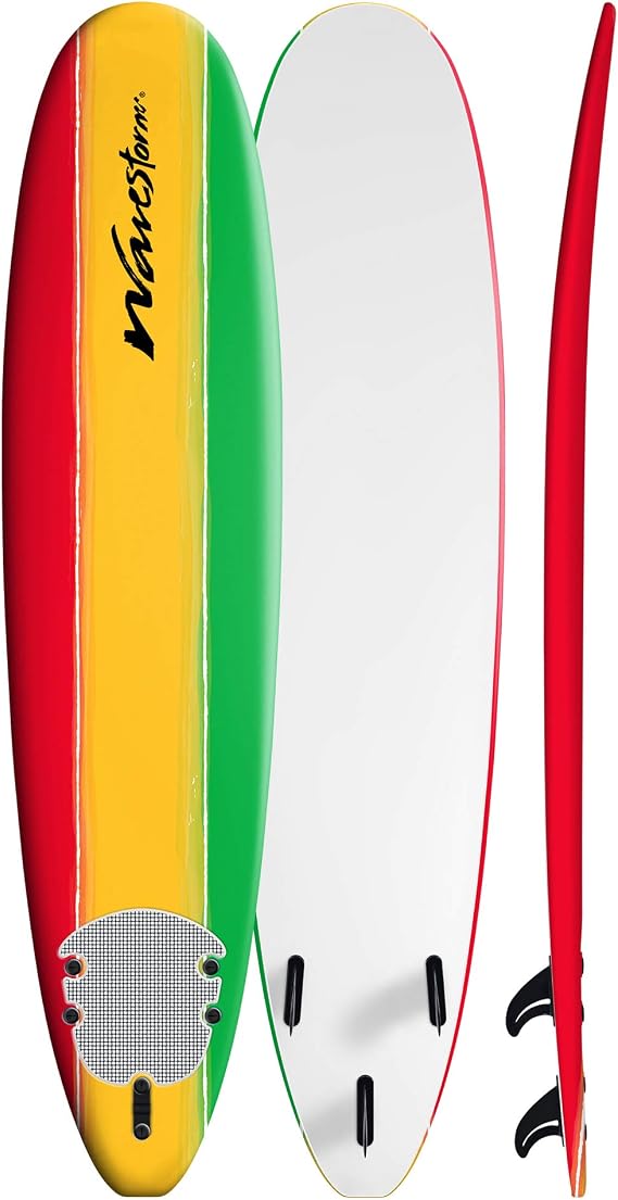 Wavestorm 8' Classic Longboard Surfboard 3 Solid Colors WS18-SRF107-TRI
