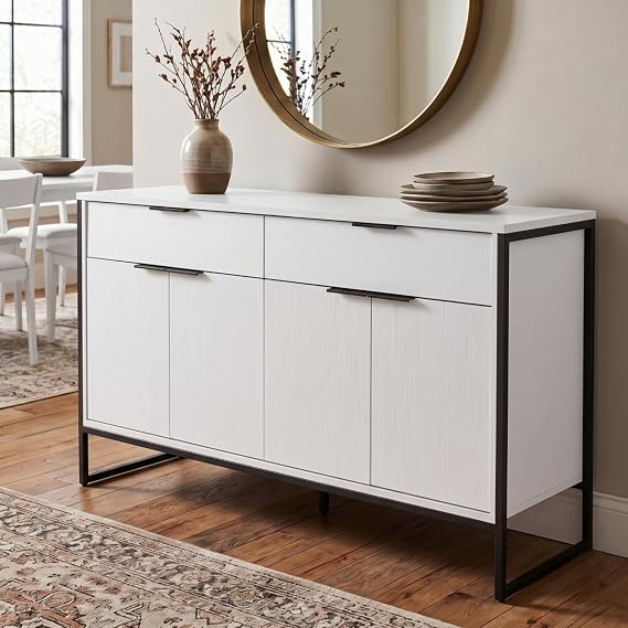 Sideboard Buffet Cabinet with Storage,Modern Solid Wood