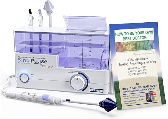 SinuPulse Elite Advanced Nasal Irrigation System, Pulsating Nasal Congestion Relief & Sinus Rinse Machine, More Effective Than Neti Pot, Nose Spray or Nasal Wash Bottle, with 30 SinuAir Packets