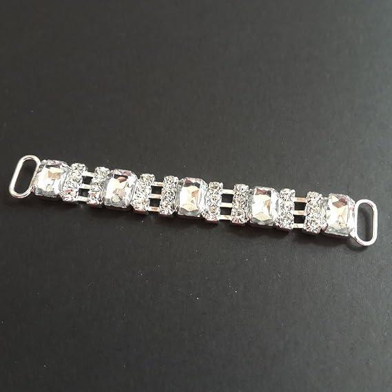 ZiDeTang Rhinestones Bikini Connector Color Clear Pack of 10