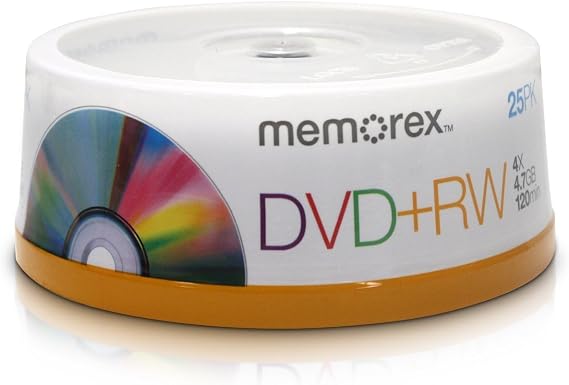 Memorex 05541 4.7 GB DVD+RWS (4X; 25-CT SPINDLE)
