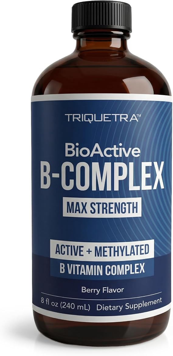 BioActive Vitamin B Complex - Blood Stream Ready, Methylated B Complex - Featuring Methylfolate, 3 BioActive Forms of B12, BenfoPure B1 & Pantesin B5 - 12 B Vitamins in Clinical Doses - Liquid 8 oz
