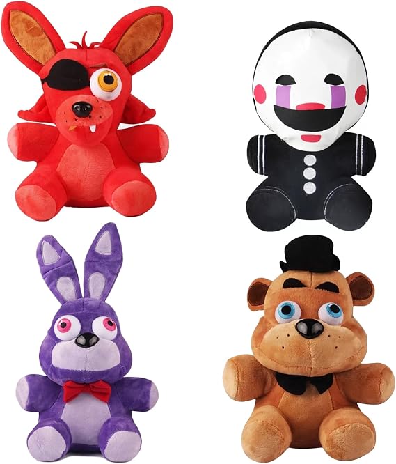 4PCS Horror Animal Plush Toys Set, 8 Inch Creepy Cartoon Stuffed Animals, Soft Plush Doll Figures for Fans, Collectible Display Toys, Gift Idea