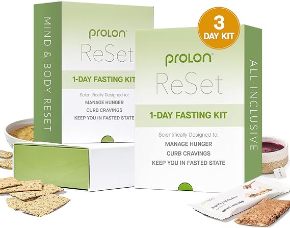 Prolon 1-Day Reset Fasting Kit | Fast with Food | Supports Healthy Aging & Weight Management | Low-Calorie, Plant-Based Meals & Snacks | Developed to Not Break Your Fast (3 Pack)